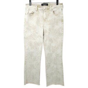 Liverpool Hannah Tie Dye Crop Jeans Women 10/30 Biscuit Tan Capri Mid Rise Denim